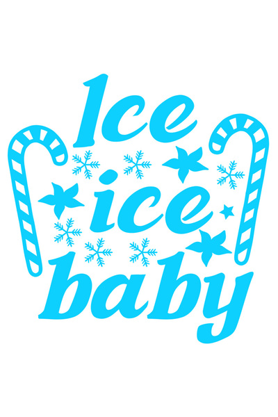StoryGift Romania Sticker Exterior cu acadele si textul "Ice, ice baby" - bebelus inghetat/de gheata , Vinyl