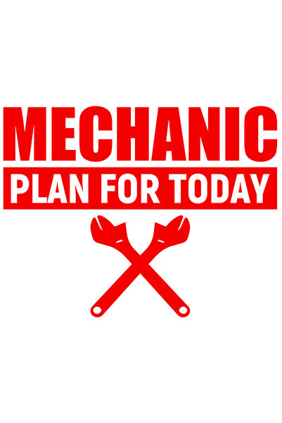 StoryGift Romania Sticker Autocolant 30CM Exterior cu textul in engleza "Mechanic plan for today" - plan de meca