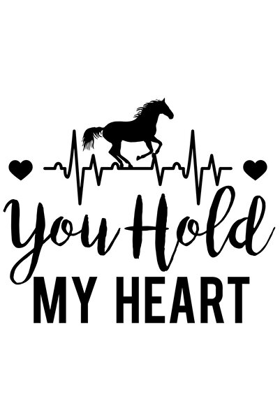 StoryGift Romania Sticker Exterior pentru iubitorii de cai cu mesajul in engleza "You hold my heart" - imi t