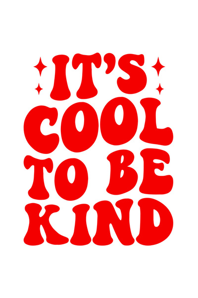 StoryGift Romania Sticker Autocolant 30CM Exterior cu textul in limba engleza "It's cool to be kind" - e smecher