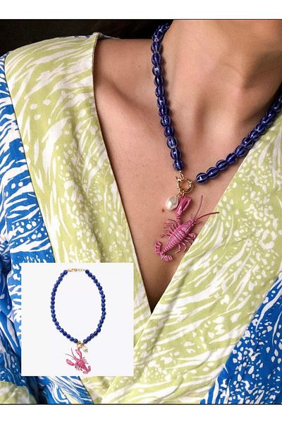 gingillo aksesuar Brand Model Blue Bead Necklace