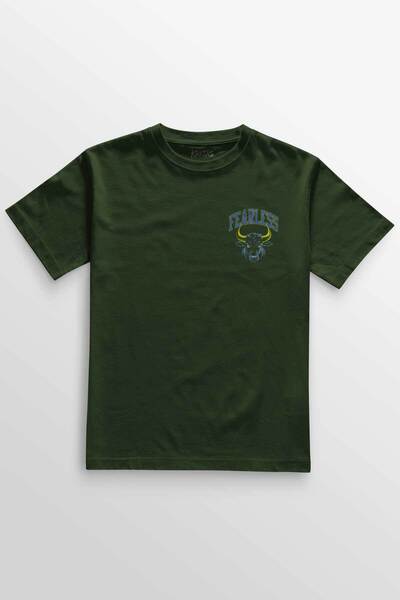 Kretas Unisex kaki T-shirt Fearless Bull Bull 1907 Žuta Fearless Text Štampan...