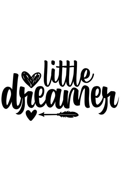 StoryGift Romania Sticker Autocolant 30CM Exterior cu inimioare si textul in engleza "Little dreamer" - micutul