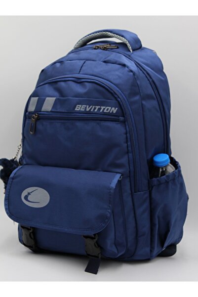 Bevitton Bvt-34300 Rucsac de școală din țesătură specială, hidrofugă, albastru bleumarin