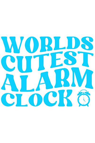 StoryGift Romania Sticker Eticheta 40CM Exterior cu un ceas si textul "Cea mai draguta alarma de ceas din lume"