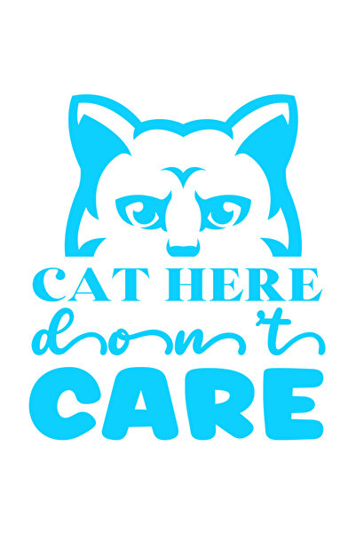 StoryGift Romania Sticker Exterior cu o pisica si mesajul "Cat here don't car...