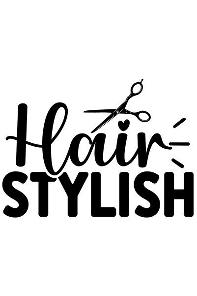 StoryGift Romania Sticker Exterior cu o foarfeca pentru stilisti cu mesajul in engleza "Hair stylish" , Viny