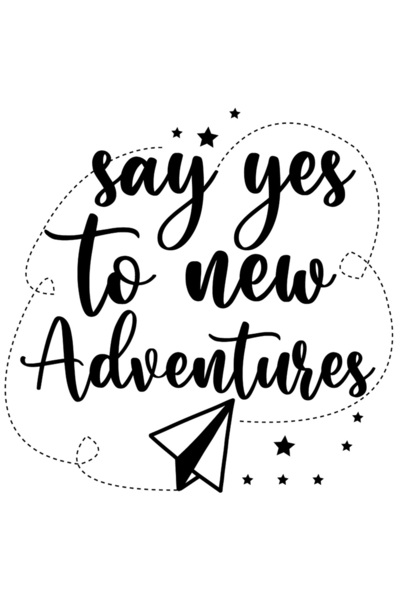 StoryGift Romania Sticker Autocolant 70CM Exterior cu un avion de hartie si mesajul "Say yes to new adventures"