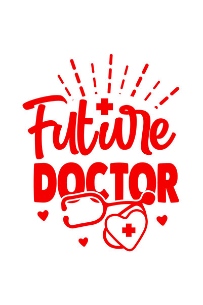 StoryGift Romania Sticker Autocolant 30CM Exterior cu textul "Future doctor" - viitor doctor ajuta oamenii , Vin