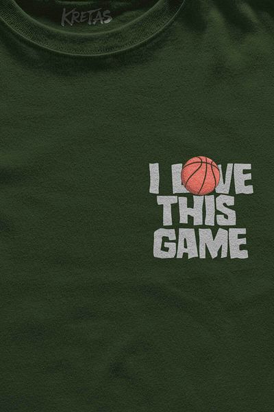 Kretas Unisex Χακί T-shirt Μπάσκετ I Love This Game Αθλήματα μπάσκετ