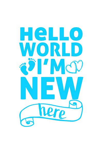 StoryGift Romania Sticker Autocolant 30CM Exterior cu inimioare si pasi cu mesajul "Hello, world, I'm new here"