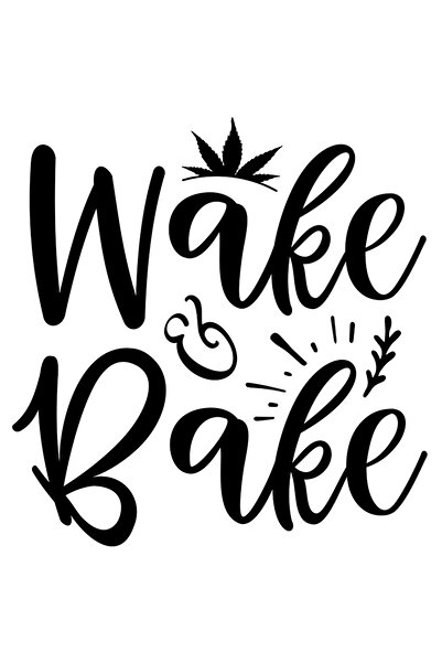 StoryGift Romania Sticker Autocolant 30CM Exterior cu textul in limba engleza "Wake & bake" - trezeste-te si coa