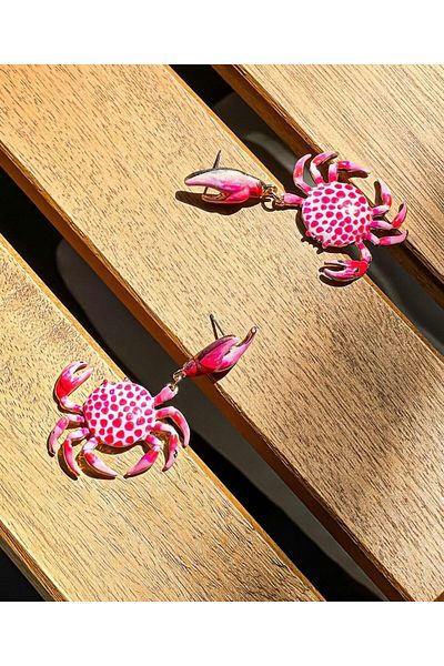 gingillo aksesuar Brand Model Pink Crab Earrings