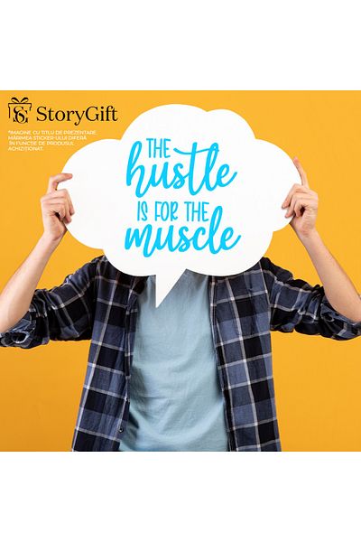 StoryGift Romania Sticker Label 40CM Exterior for those who train at the gym with the text "Work is for