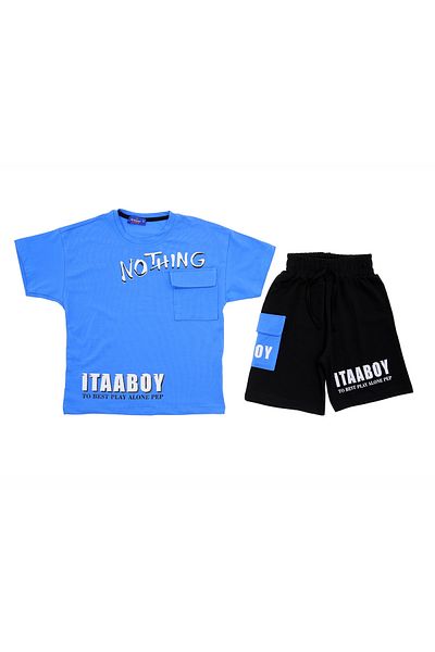 Atabay Kids Atabay 238-05-25 Men's Suit with Pocket Shorts No Thing Printed 9/12 Years