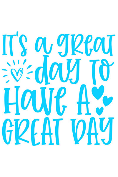 StoryGift Romania Sticker Exterior cu inimioare pentru cele care au o zi superba , Vinyl Albastru, 40 cm