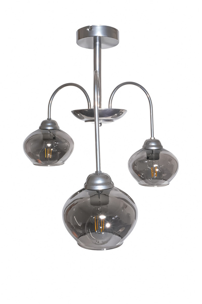 Fer Avize Dora 3 Lü Avize Dekoratif Tasarım Modern Kollu Camlı Avize Oturma Odası Yemek Odası Salon