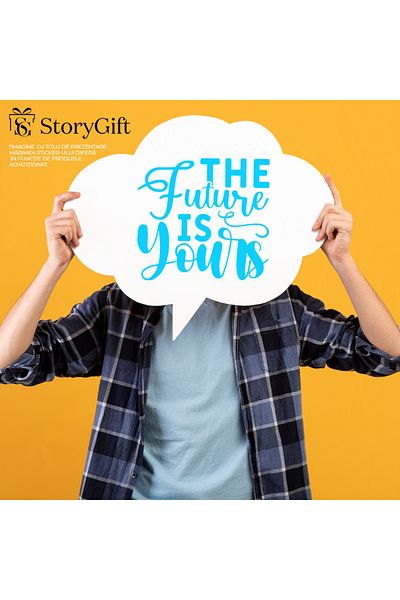 StoryGift Romania Sticker Autocolant 70CM Exterior cu textul "The future is yours" - viitorul e al tau , Vinyl A