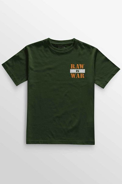 Kretas Μπλουζάκι Unisex Χακί Ανδρικό μπλουζάκι Raw Is War Gym Sports Fighting Minimal μπλουζάκι με στάμπα μπροστά