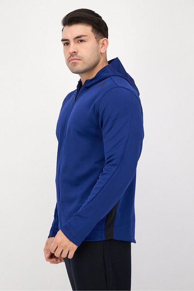adidas Men Sportswear Fit Long Sleeves Training Full Zip Hooded Jacket, Blue