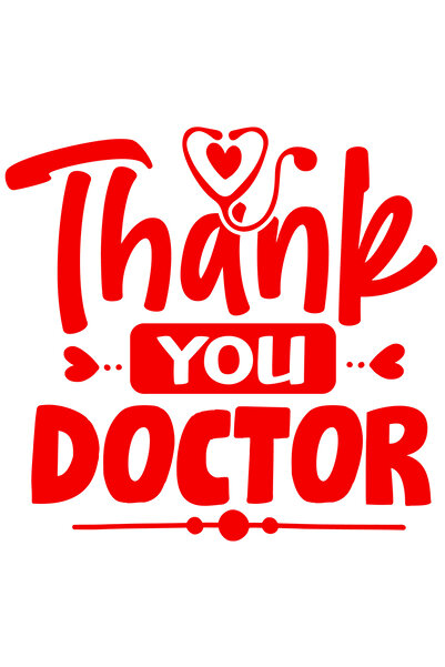 StoryGift Romania Sticker Exterior cu mesaj de multumire adresat unei doctorite bune , Vinyl Rosu, 30 cm