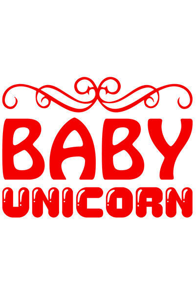 StoryGift Romania Sticker Autocolant 30CM Exterior cu textul "Baby unicorn" -...