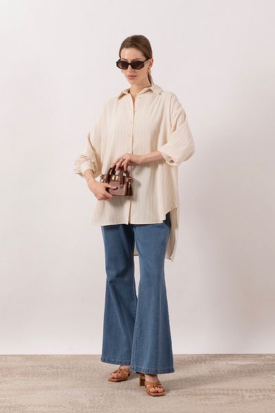 Stilife Stripe Detail Tunic Stone