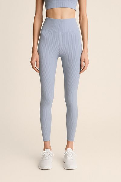 HNX Leggings sport pentru femei cu talie înaltă Ripl Ribbed |   Marina