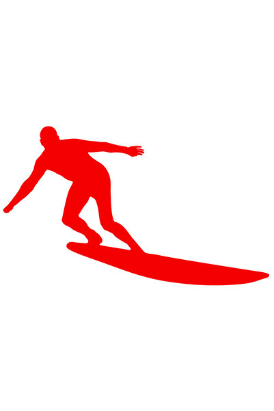 StoryGift Romania Sticker Autocolant 30CM Exterior cu un om care se da cu placa de surf , Vinyl Rosu, 30 cm