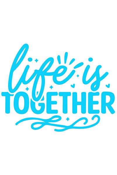 StoryGift Romania Sticker Autocolant 30CM Exterior cu inimioare si textul "Life is together" - viata inseamna im