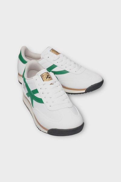 Liger Pantofi sport casual din țesătură Denier de damă ALB - VERDE