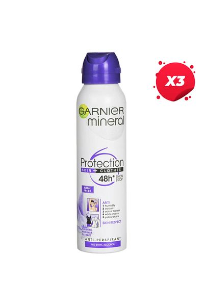 Garnier X3 - GARNIER ANTIPERSPIRANT DEO 150ML MINERAL PROTECTION FLORAL FRESH