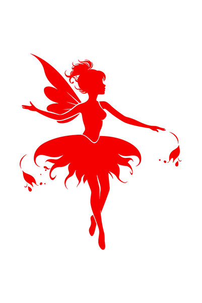 StoryGift Romania Sticker Adeziv 90CM Exterior cu o zana din basme - miscari grandioase , Vinyl Rosu, 90 cm