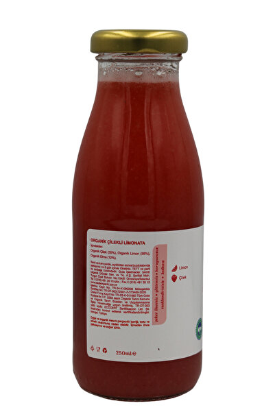 Sade Organik Organik Limonata 250ml - Organik Çilekli Limonata 250 ml 2'li Paket