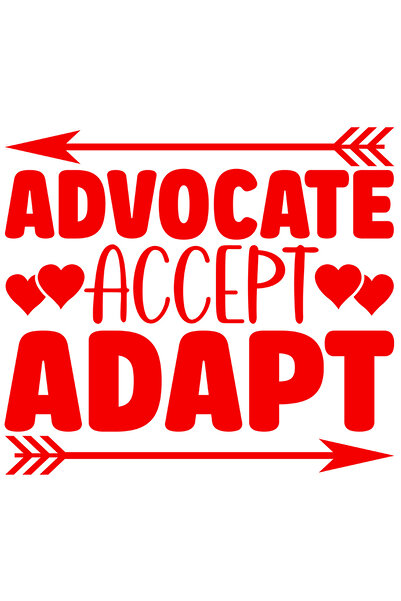 StoryGift Romania Sticker Eticheta 50CM Exterior cu inimioare si mesajul "Advocate, accept, adapt" - sustine acc