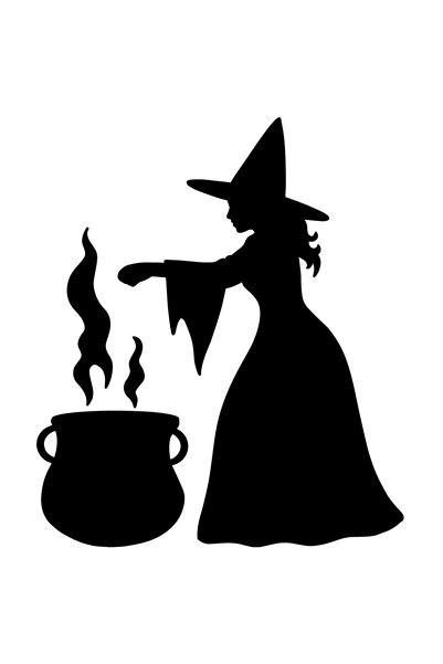 StoryGift Romania Sticker Eticheta 40CM Exterior cu o vrajitoare care prepara...