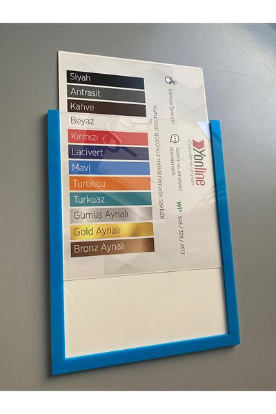 Yönline A4 Blue Document Frame Easy to Change Self-Adhesive Wall and Door Type Foil Holder