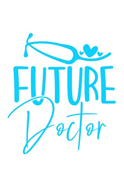 StoryGift Romania Sticker Exterior cu inimioare pentru viitorii doctori , Vinyl Albastru, 40 cm