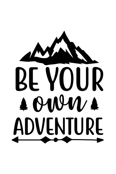 StoryGift Romania Sticker Eticheta 40CM Exterior cu ilustratie afisand munti si mesajul "Be your own adventure"