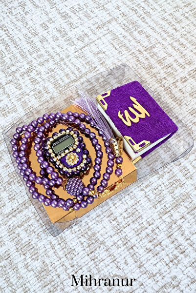 Mihranur Özel Taşlı Zikirmatik, Mini Kuran Ve Tesbih Seti Hediyelik Mevlüt Ku...