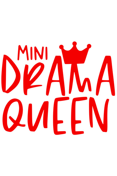 StoryGift Romania Sticker Autocolant 30CM Exterior cu o coroana regala si textul in engleza "Mini drama queen" -