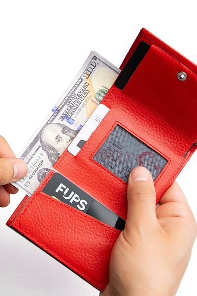 Niki Leather Портфейл с интелигентен механизъм Legend Red от естествена кожа