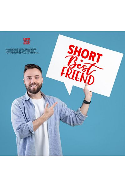 StoryGift Romania Sticker Eticheta 50CM Exterior pentru cea mai buna prietena scunda - text in engleza , Vinyl R