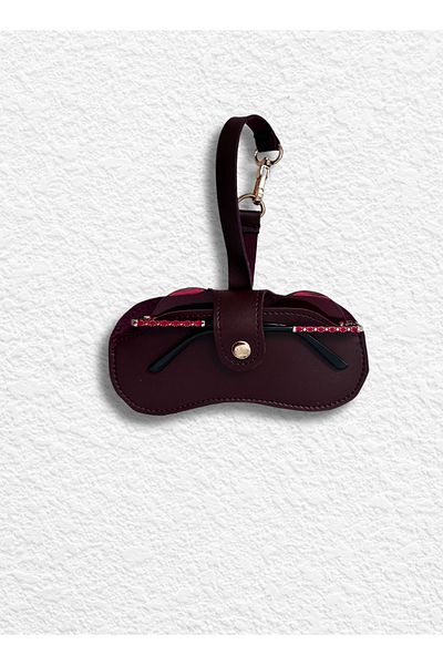 fular & bags Γούρι τσάντας για κρεμαστή θήκη γυαλιών μπορντό