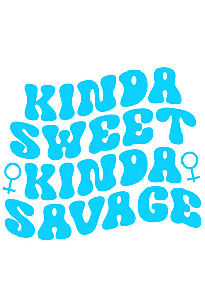 StoryGift Romania Sticker Adeziv 90CM Exterior cu textul "Kinda sweet, kinda savage" - un fel de dulce, un fel d