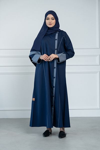LAVİNİA Lavinia women's abaya, crepe fabric buttons, mini mint, quarter cloche