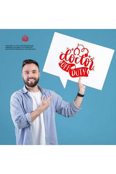 StoryGift Romania Sticker Eticheta 50CM Exterior pentru doctorii care si-au terminat programul la serviciu , Vin