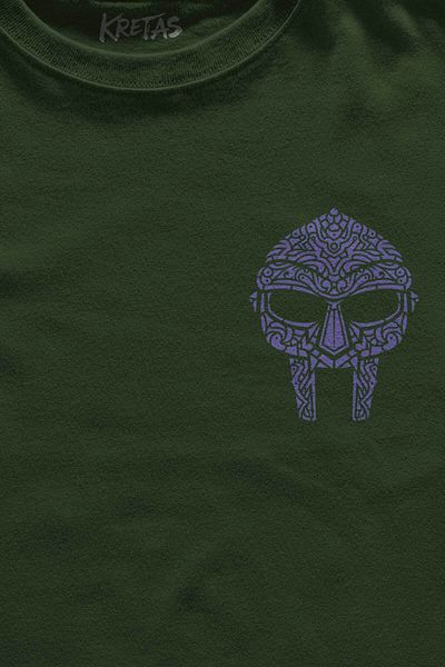Kretas Μπλουζάκι Unisex Χακί Mf Doom Hip Hop Rap Oldschool Minimal μπλουζάκι με στάμπα μπροστά
