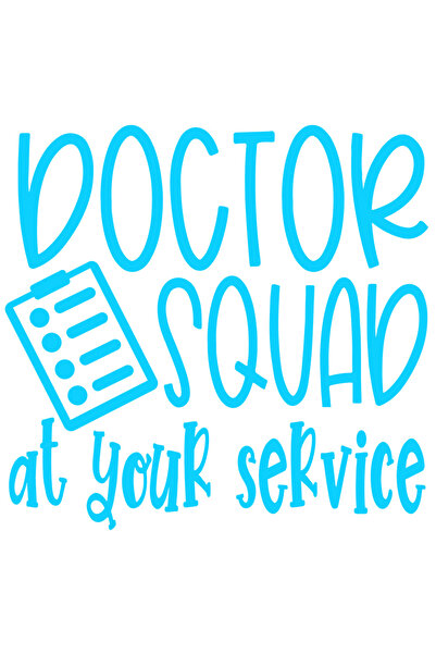 StoryGift Romania Sticker Autocolant 30CM Exterior cu textul "Doctor squad at your service" - echipa de medici l