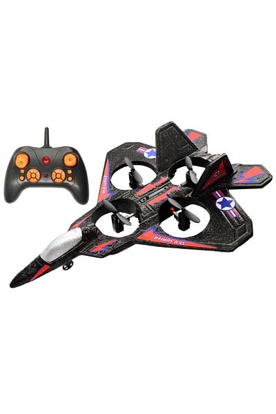 iUni Lc222-a Remote Control Airplane, Thunder Jet X, 360° Acrobatics, Gyroscope, Led Lights
